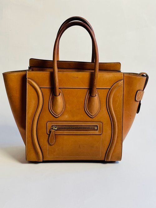 Mini luggage handbag in drummed calfskin hotsell