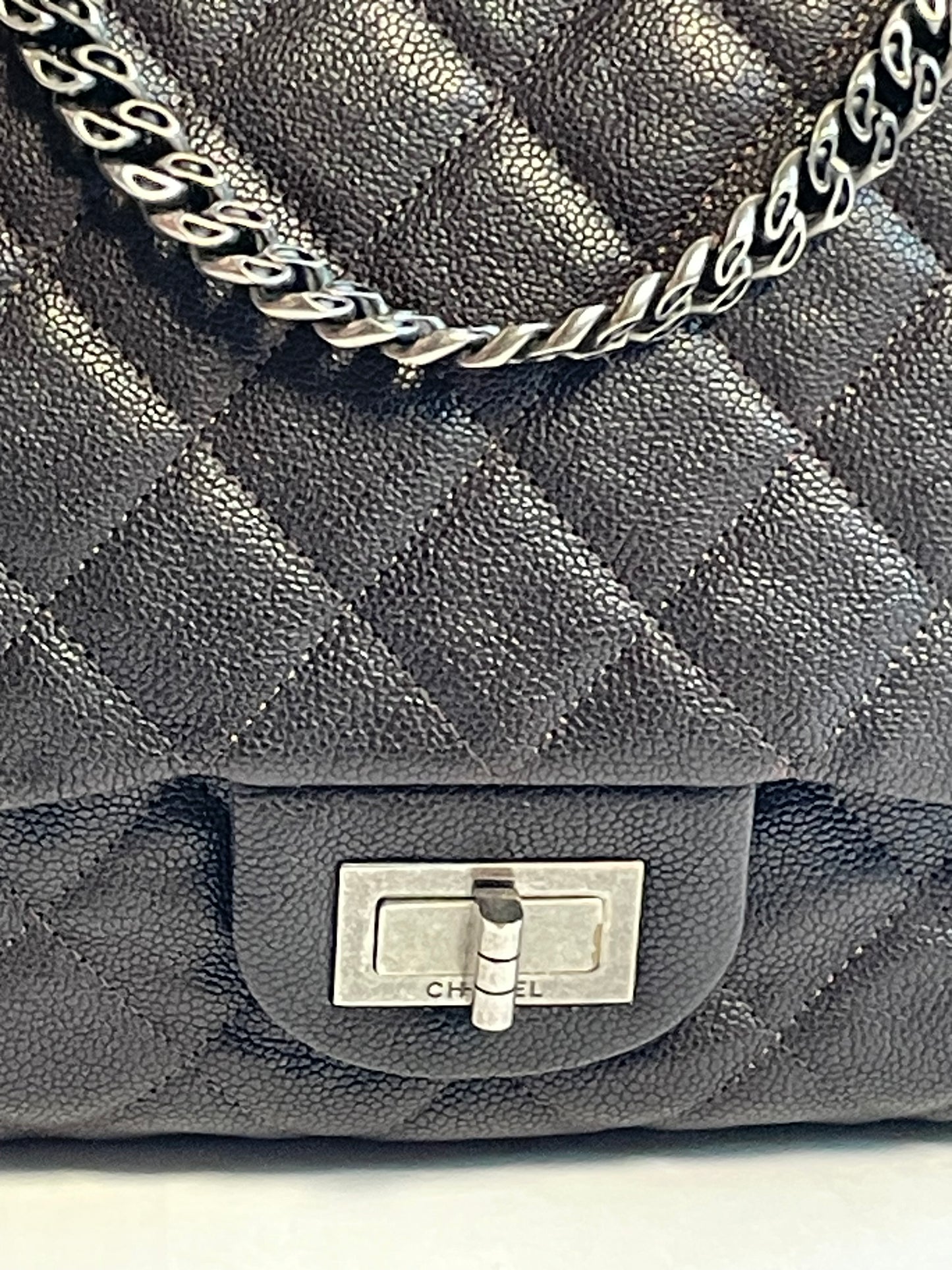 CHANEL reissue chocolate brown caviar