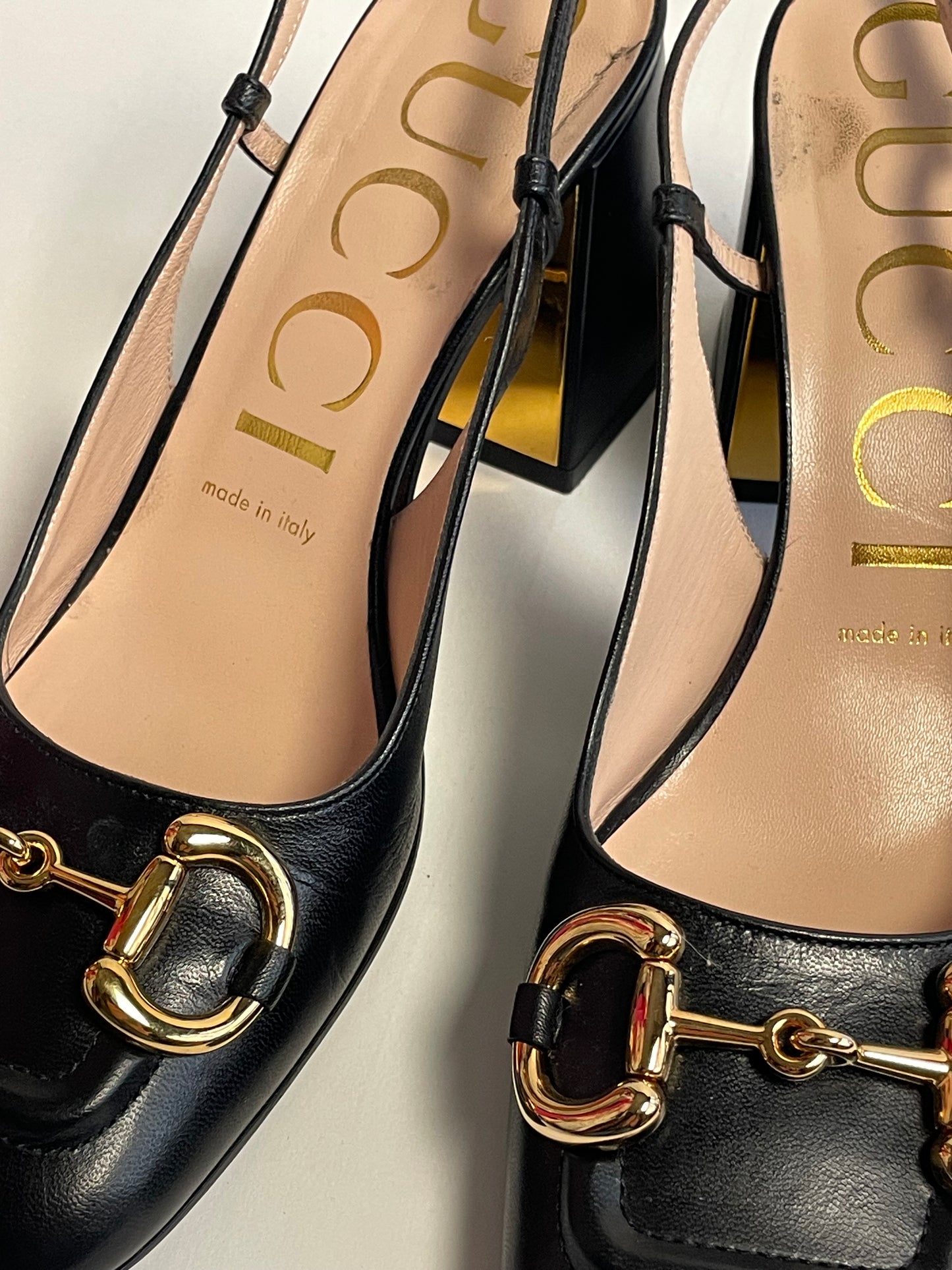 Gucci horsebit slingbacks