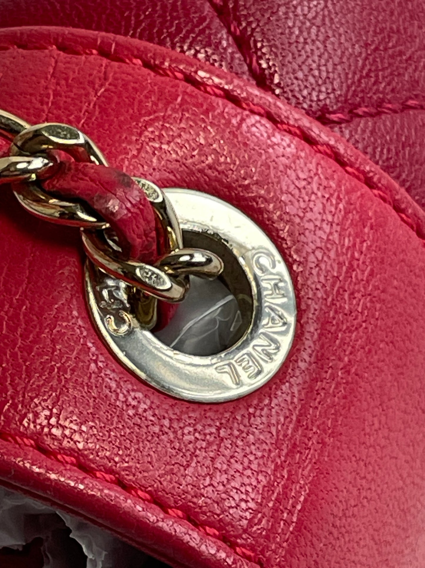 CHANEL sheep’s leather red crossbody bag