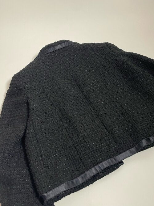 CHANEL black boucle jacket