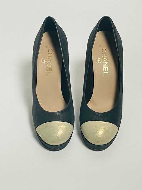 CHANEL two tone pumps