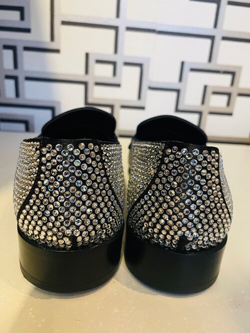 Prada embellished satin loafers