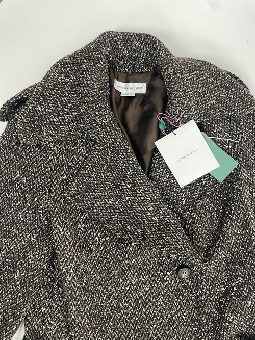 Victoria Beckham tweed coat with gilet