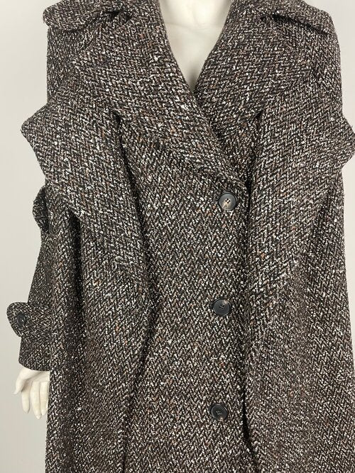 Victoria Beckham tweed coat with gilet